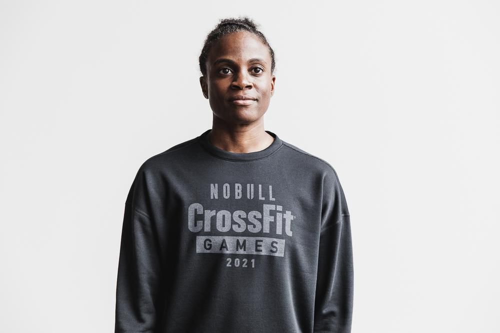 NOBULL Crossfit Games® 2021 Crew Sweatshirts Bayan - Siyah - Turkiye (AYP-827306)